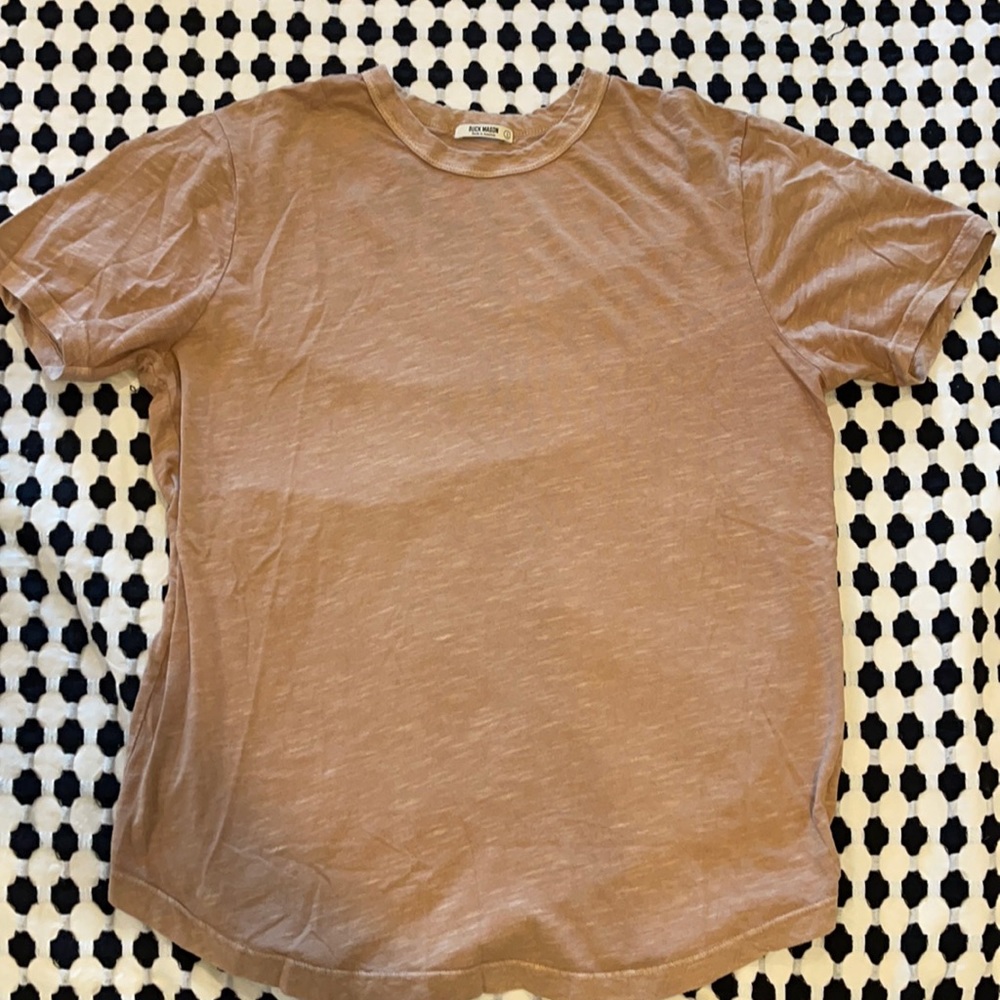 Buck mason slim for t shirt scallop hem large